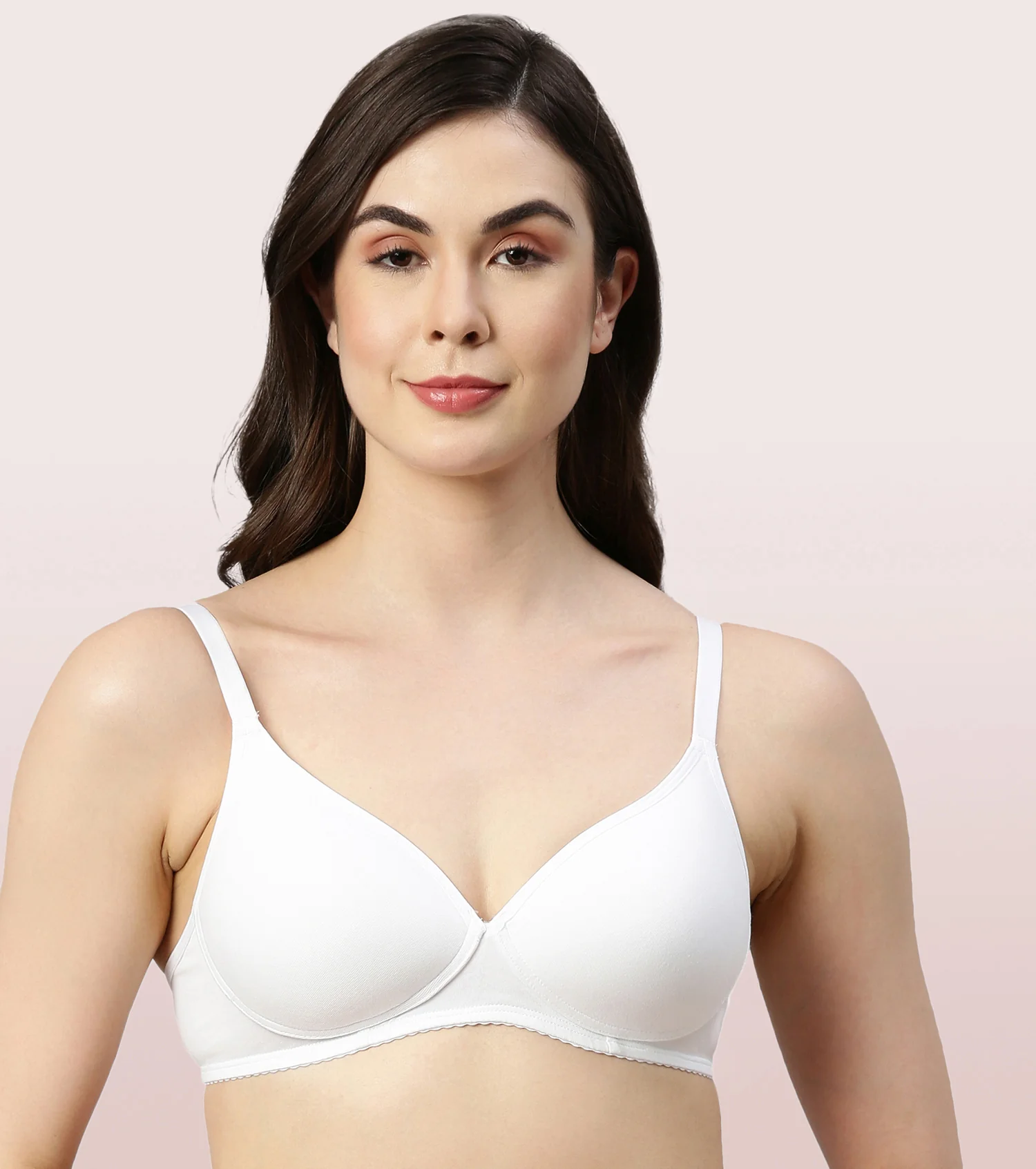 BRA | PADDED | WIREFREE | DEEP PLUNGE MEDIUM COVERAGE | WHITE