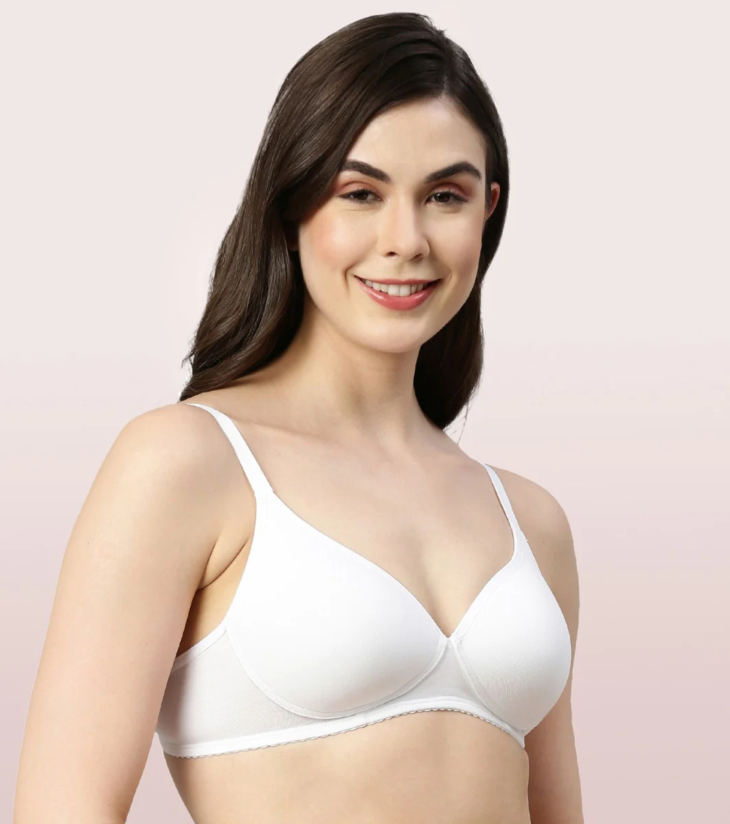 BRA | PADDED | WIREFREE | DEEP PLUNGE MEDIUM COVERAGE | WHITE - Image 2